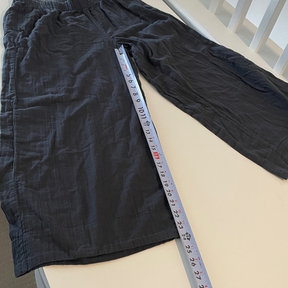 Pact Coastal Organic Cotton Double Gauze Wide Leg Cropped Culotte Pant Black L - Picture 11 of 11